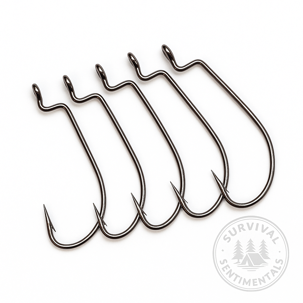 3/0 Extra-Wide Gap Hooks (5 Pack) | Texas/Weightless Rigs/ Bass Fishing Hook