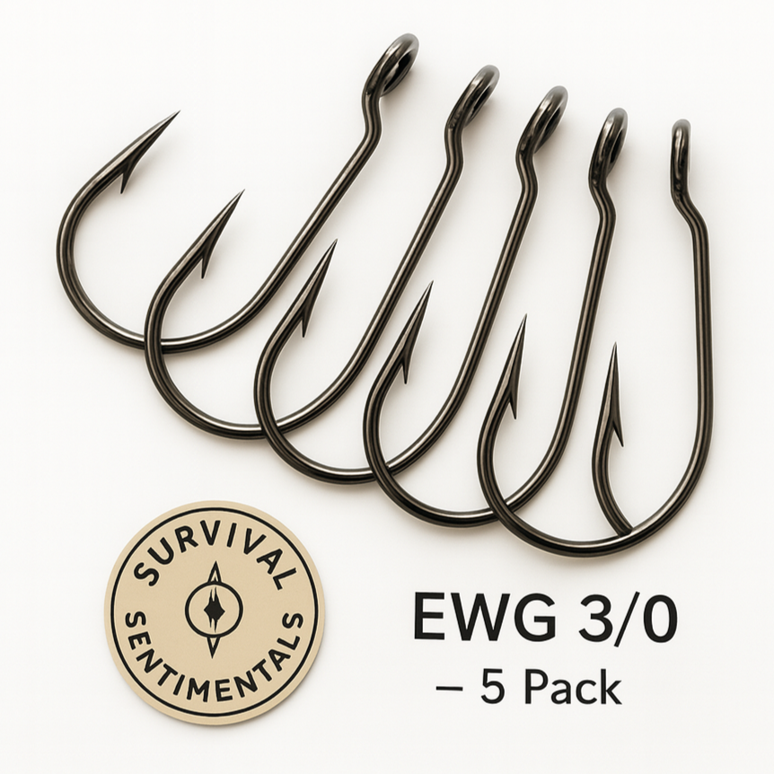 3/0 Extra-Wide Gap Hooks (5 Pack) | Texas/Weightless Rigs/ Bass Fishing Hook