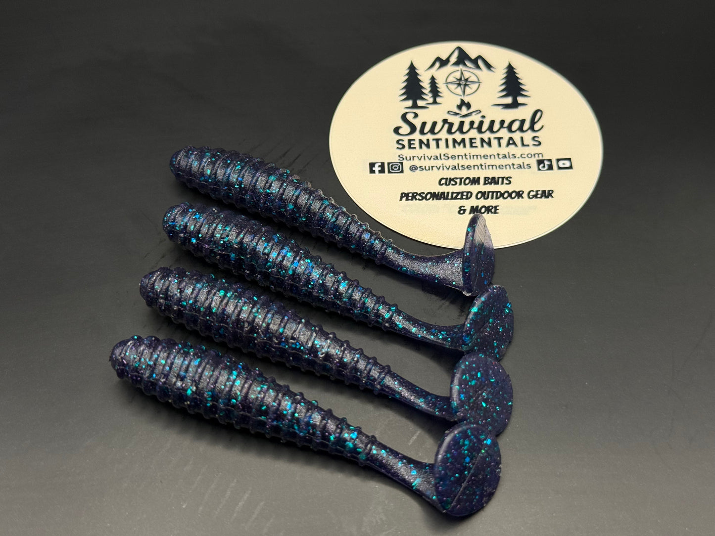 Paddle Tail (3") — Junebug - Soft Plastic Swimbait (10-Pack) - Bass Fishing Bait