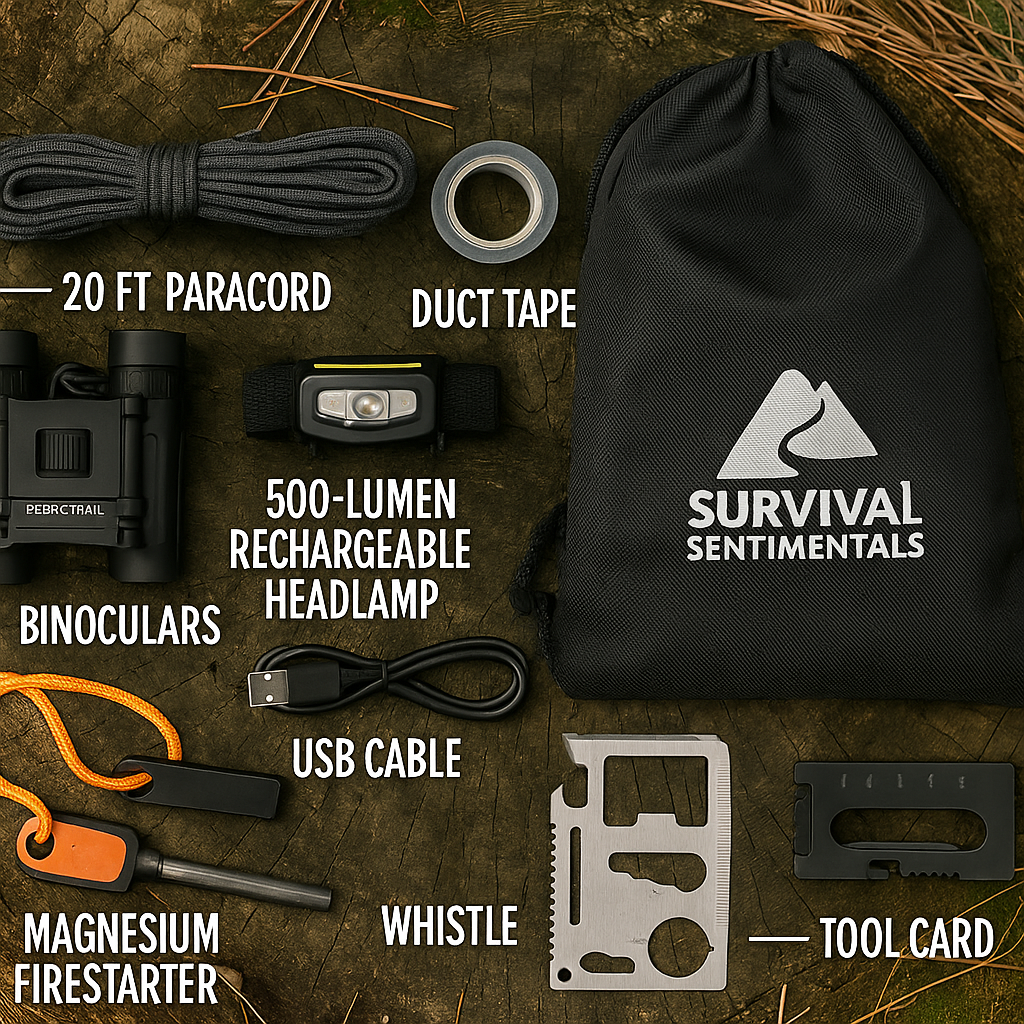Custom Explorer Survival Kit – 8 Piece Outdoor Camping Gear | Camping Kit, Hiking, Adventure Gift