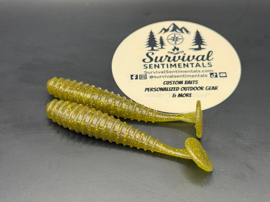 Paddle Tail (3") — Golden Pumpkin - Soft Plastic Swimbait (10-Pack) - Bass Fishing Bait