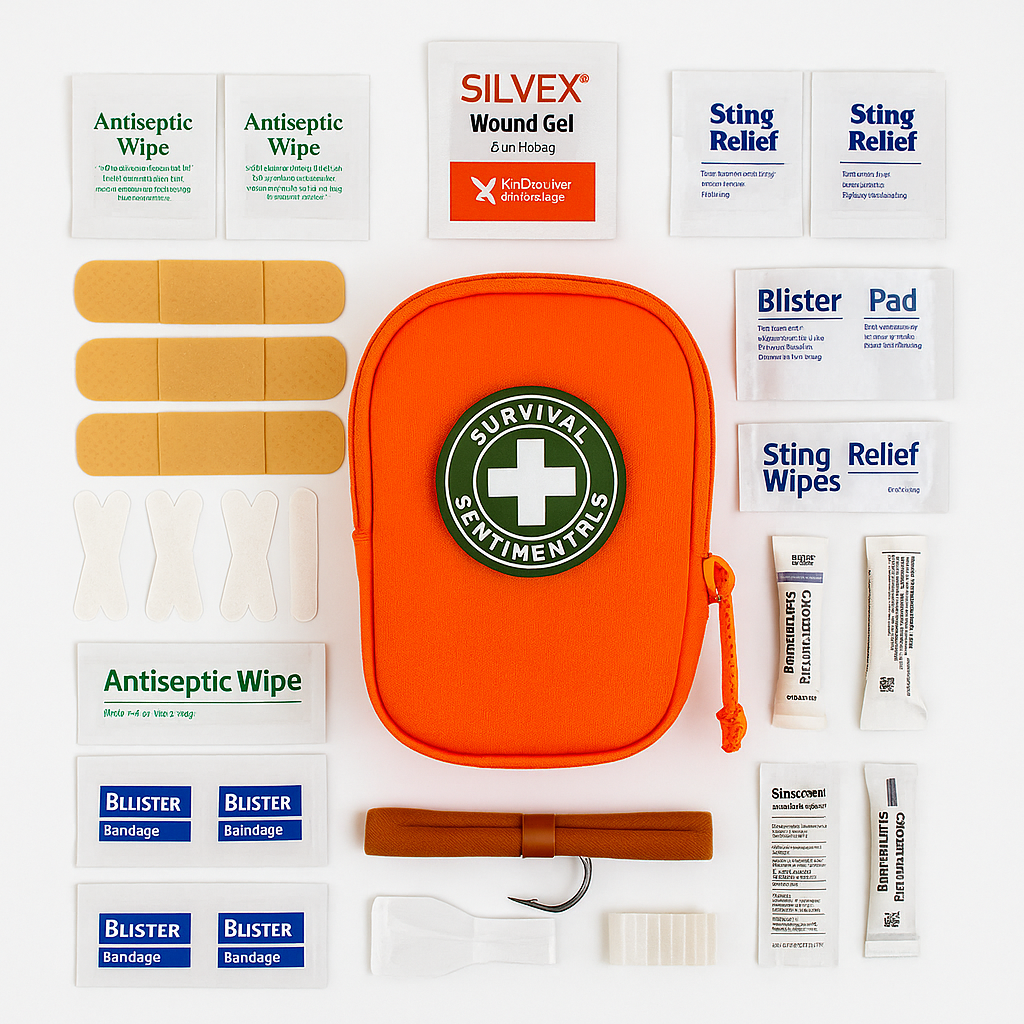 65 - Piece First Aid Kit — Compact Outdoor Fishing Hiking Medical Pouch