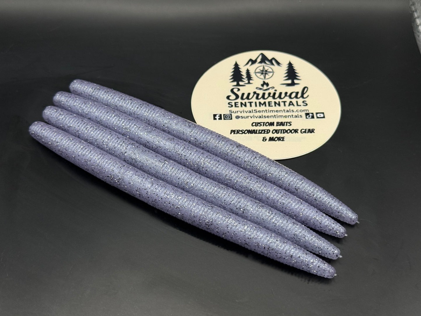 Bass Fishing Bait - Limited Drop: Silver Surfer — Stick Bait, Ned & Swimbait (Gunmetal Flake / Clear-Pearl)