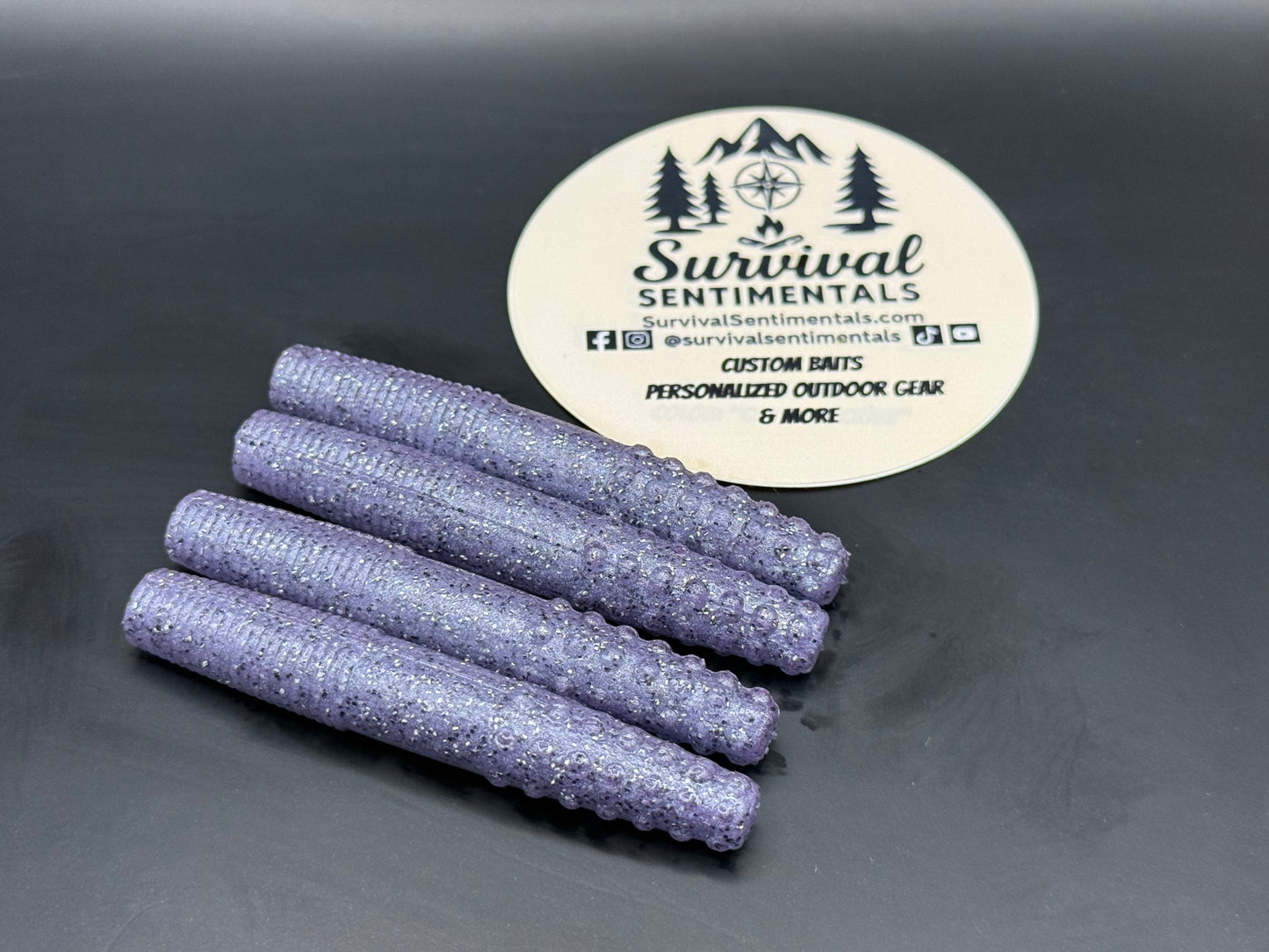 Bass Fishing Bait - Limited Drop: Silver Surfer — Stick Bait, Ned & Swimbait (Gunmetal Flake / Clear-Pearl)