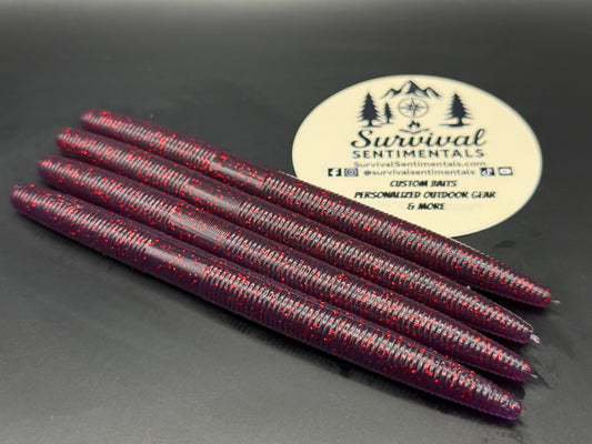 5" Stick Bait - Purple Punch - Soft Plastic Bass Bait (8-Pack)