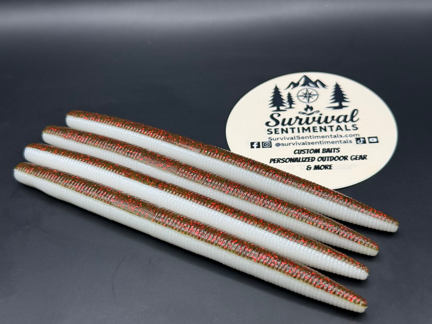 5" Stick Bait — (Multi-Color/Laminates) - Soft Plastic Bass Bait (8-Pack)