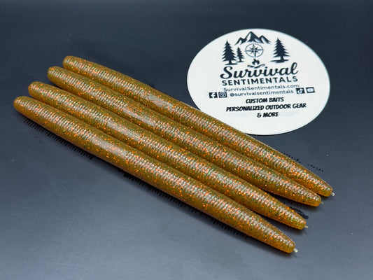 5" Stick Bait - Mossy Mud - Soft Plastic Bass Bait (8-Pack)